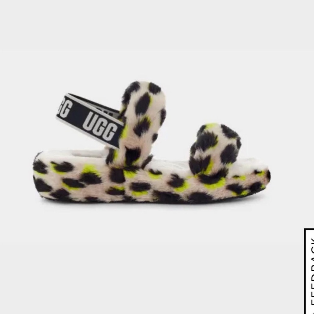 UGG Exclusive: Oh Yeah Cheetah Print Slides, size 9